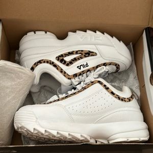 White And Cheetah Fila